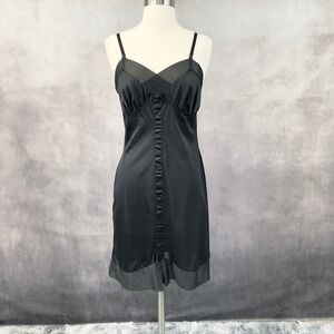 Vintage Henson Kickernick Slip Dress Size 32 Mesh Noir Dollette Goth 60s 70s